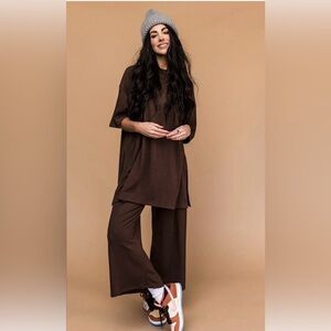 Lex Ribbed Playsuit in Mocha, M